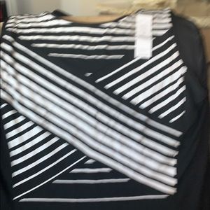 Sleeveless maxi dress WHBM Black and cream stripe